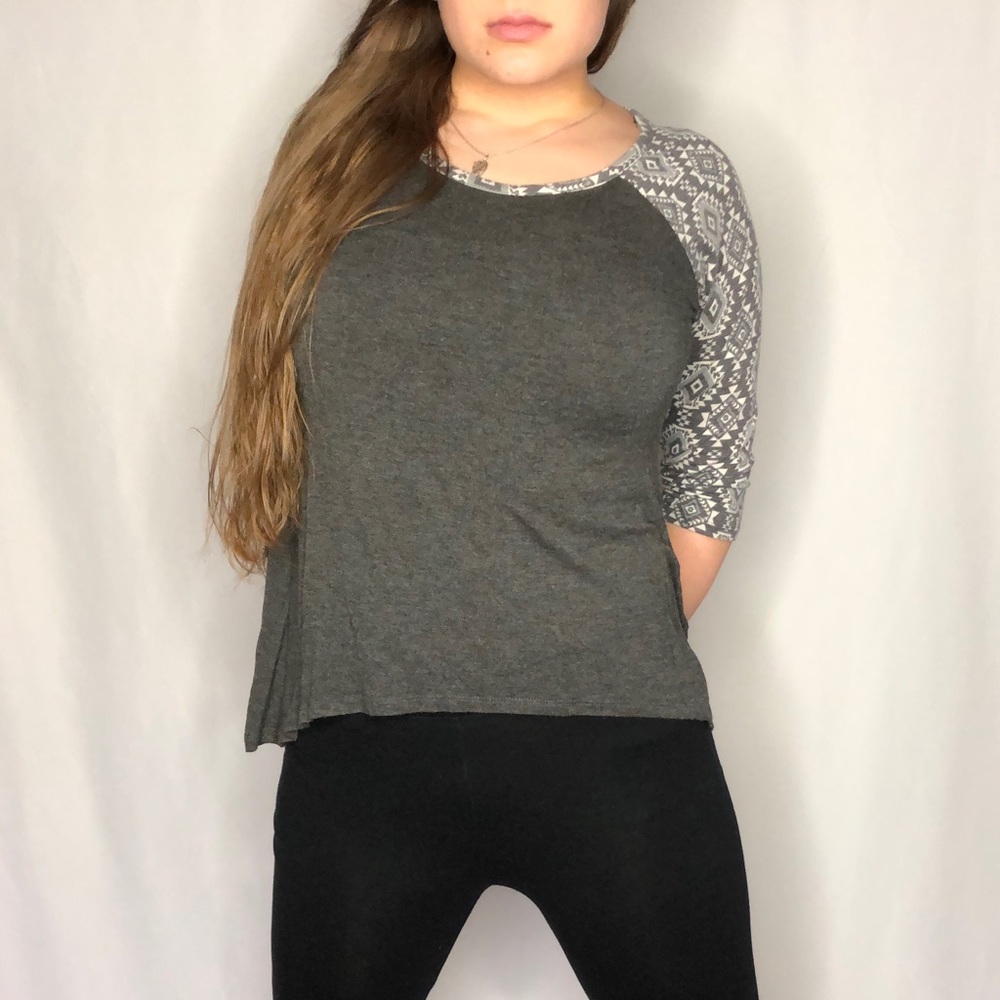 THREADS Studio Aztec Baseball Tunic Hi-Lo Tee - Picture 4 of 9